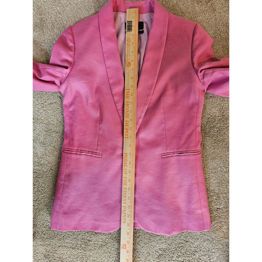 J.Crew Parke Blazer Womens 2 Pink Linen Blend Single Button - Picture 4 of 10